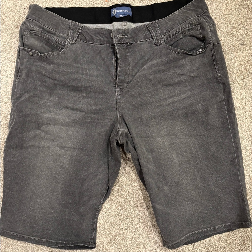 Democracy Gray Jean Shorts with Stretch
